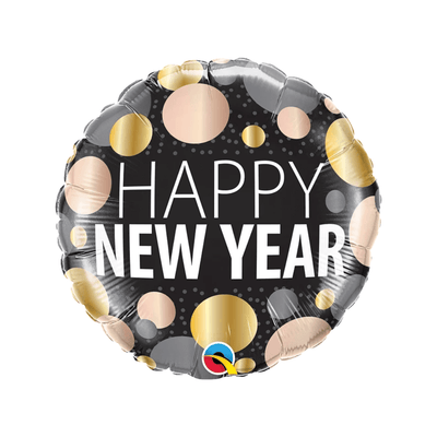 New Year Metallic Dots Foil Balloon