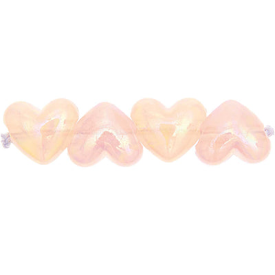 Heart beads - Holographic Rose