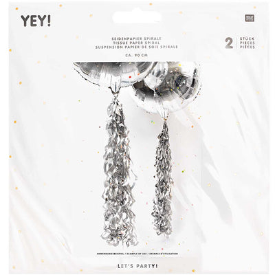 Balloon Tail Spiral Silver Mix Set of 2