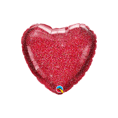 18" Red Glitter Heart Foil Balloon