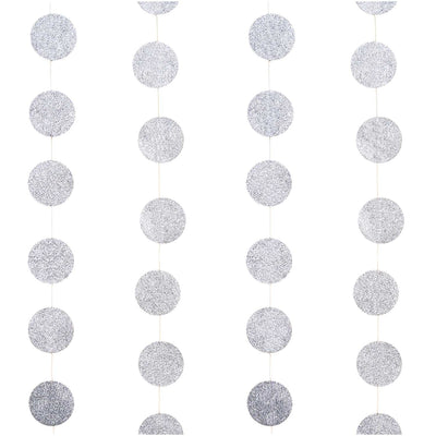 Round Silver Glitter Garland