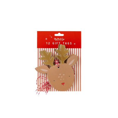 Dear Rudolph Reindeer Oversized Tags Set of 12