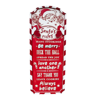Santa's Rules Sign 60x24cm