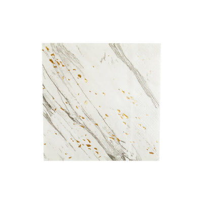 White Marble Cocktail Napkins Set of 20