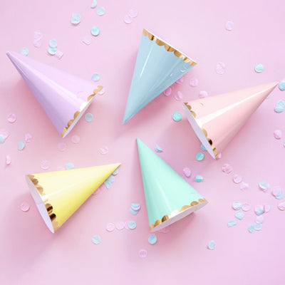 Yummy Mix Pastel Party Hats Set of 6