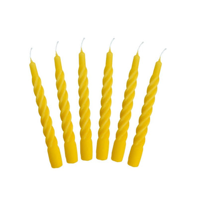 Candles with a Twist 6 Yellow Set of 6