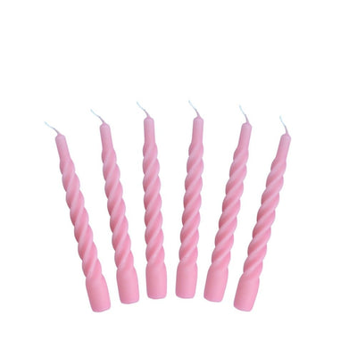Candles with a Twist Matt Pink Set of 6