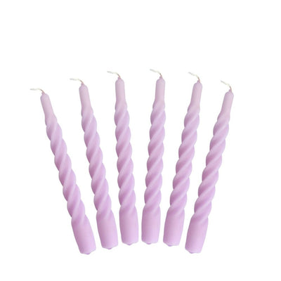 Candles with a Twist Lilac Set of 6