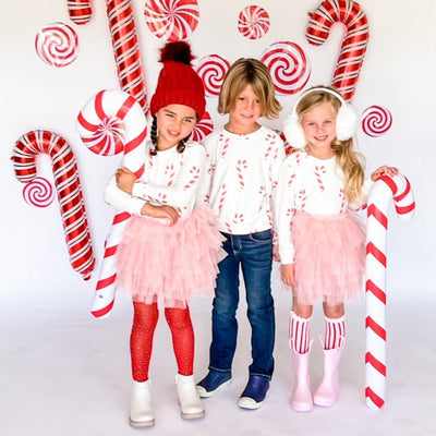 Candy Cane Sweatshirt in White