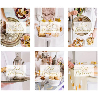 Eid Mubarak Greeting Card Set of 6
