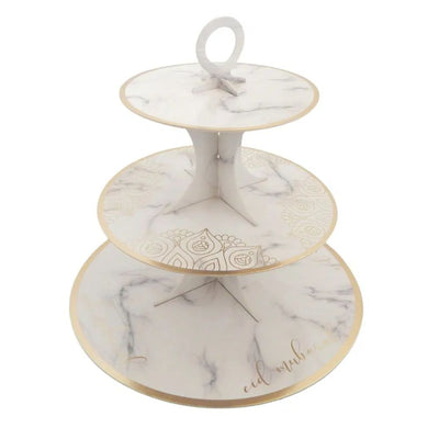 Eid Mubarak Treat Stand Marble & Gold