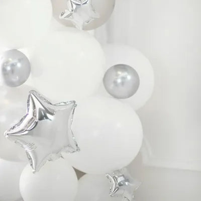 Star Foil Balloon Silver Set of 25