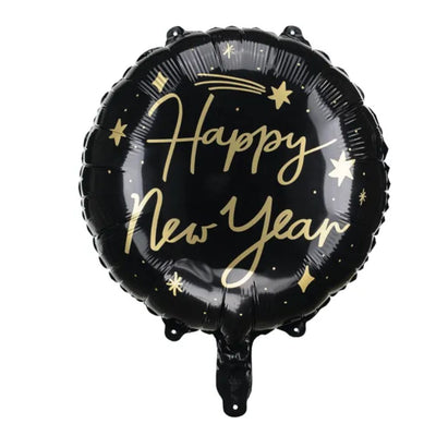 Foil balloon Happy New Year Black