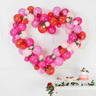 DIY Balloon Garland Kit with Heart Frame Pink