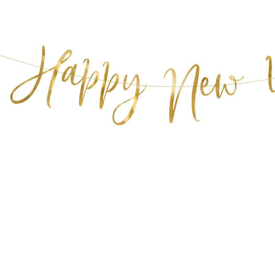 Banner Happy New Year,  gold