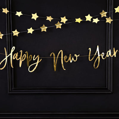Banner Happy New Year Gold