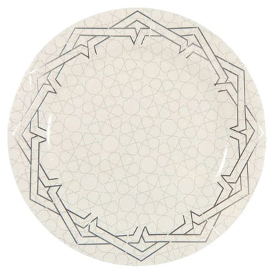 Geo Silver Large Charger Plates Set of 3