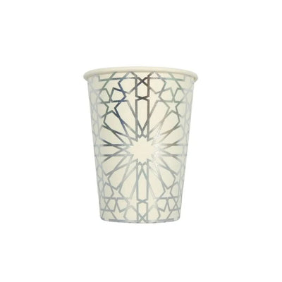 Geo Silver Party Cups Set of 10