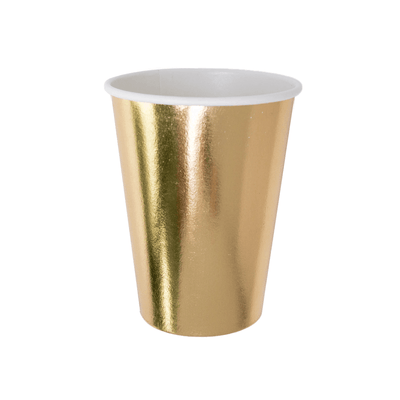 Gold Metallic Cups Set of 8