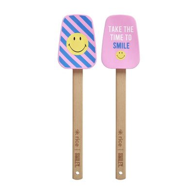 Silicone Scrapers in Smiley Shape with Bamboo Handle Set of 2