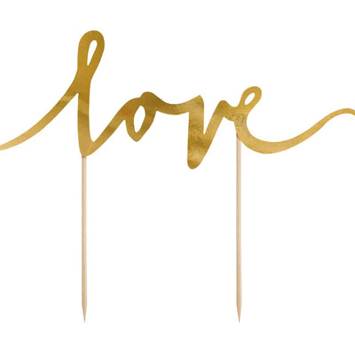 Cake topper Love in Gold