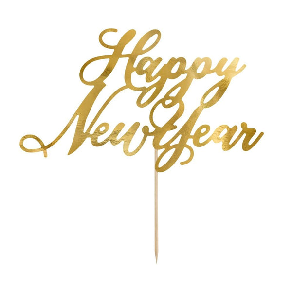 Happy New Year Cake Topper - Gold