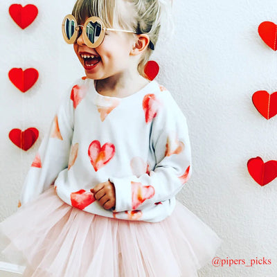 Kids Watercolor Heart Sweatshirt