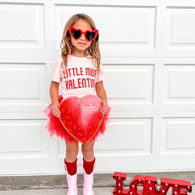 Little Miss Valentine Tee in Light Pink