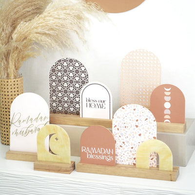 Luna Large Centerpiece Solid Wood Base