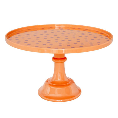 Rice Melamine Cake Stand with Dots Apricot/Lavender