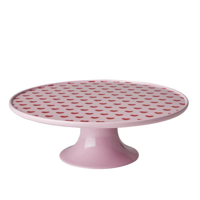 Rice Melamine Cake Stand Sweet Hearts Soft Pink