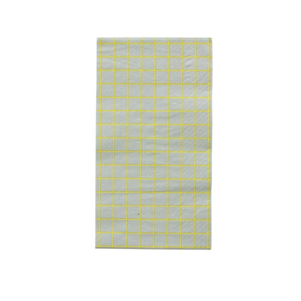Chartreuse & Grey Grid Dinner Napkins Set of 20 – Boxfetti.ae
