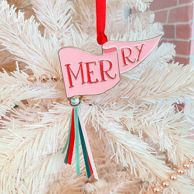 Merry Party Pennant Enamel Ornament