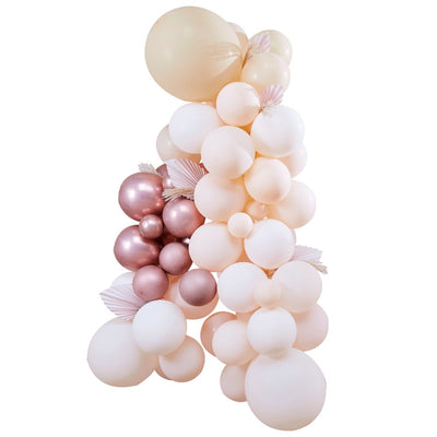 DIY Balloon Arch - White, Peach and Rose Gold