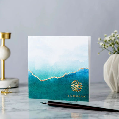 Eid Mubarak Rose & Co Gold Foiled Card Ombre