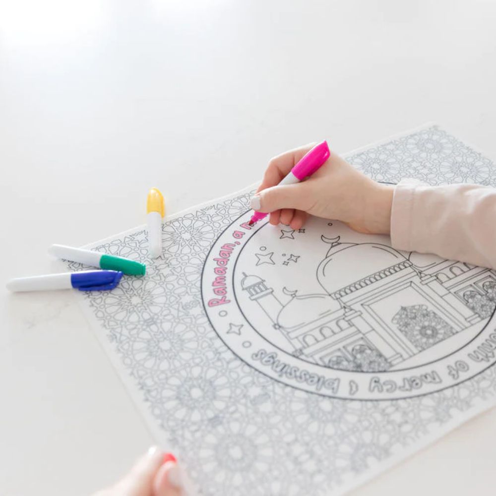 Ramadan Reusable Silicone Coloring Placemat Boxfetti.ae