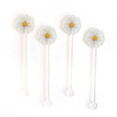 Daisy Acrylic Stir Sticks Set of 4