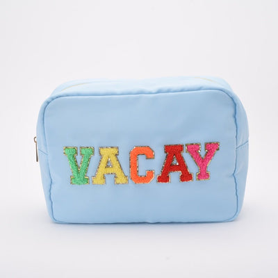 'Vacay' Baby Blue Pouch Large