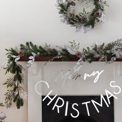 Silver Christmas Foliage Garland