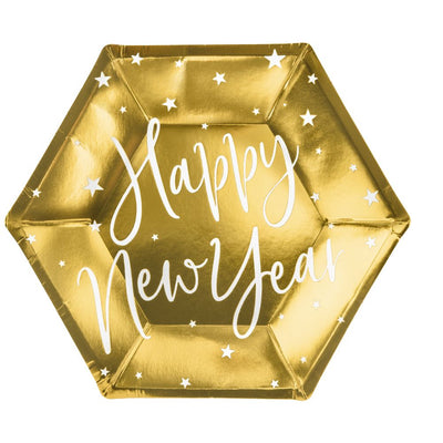 Happy New Year Gold Plates