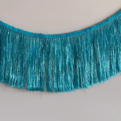 Tinsel Fringe Garland Blue