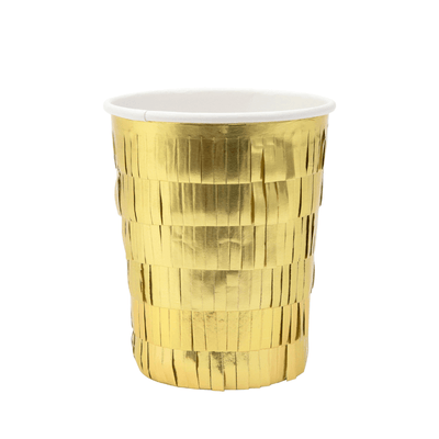 Gold Fringe Party Cups Set of 8