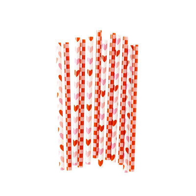 Heart Reusable Straws Set of 12
