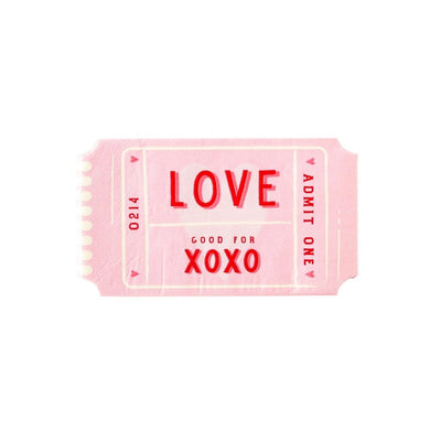 Love Ticket Shaped Napkins Set of 24