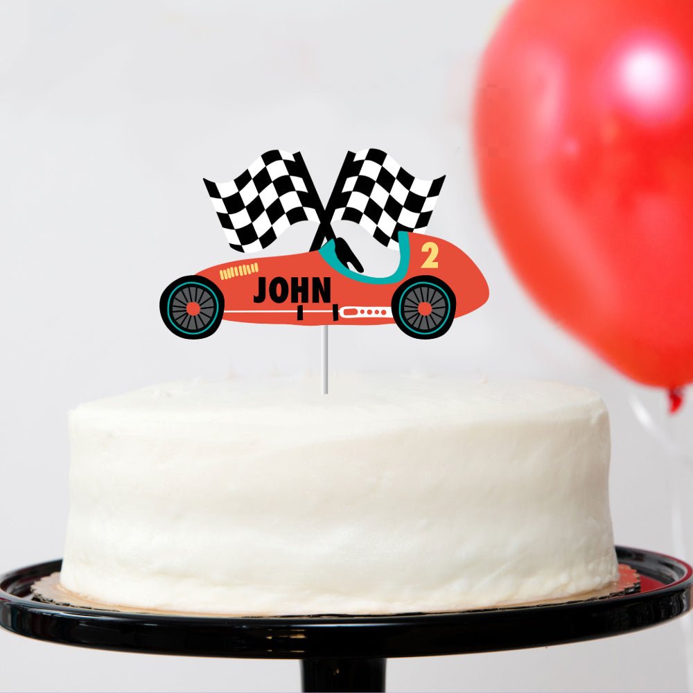 Vintage Race Car Custom Cake Topper – Boxfetti.ae