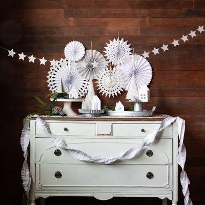 Winter White Gliter Star Banner