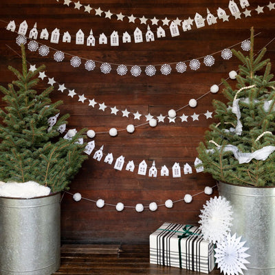 Winter White Felt Snowflake Banner