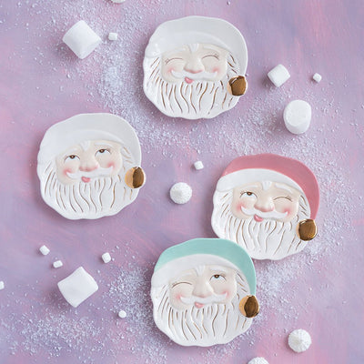 Papa Noel Plate Mint/Pink