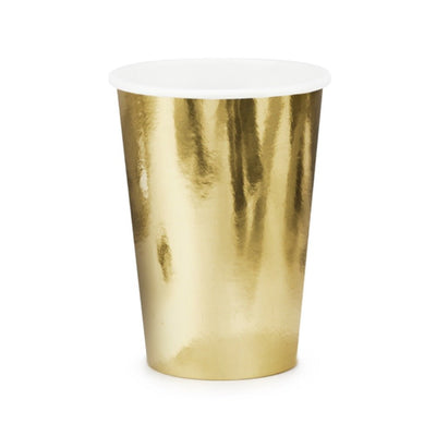 Metallic Gold Paper Cups Set of 6