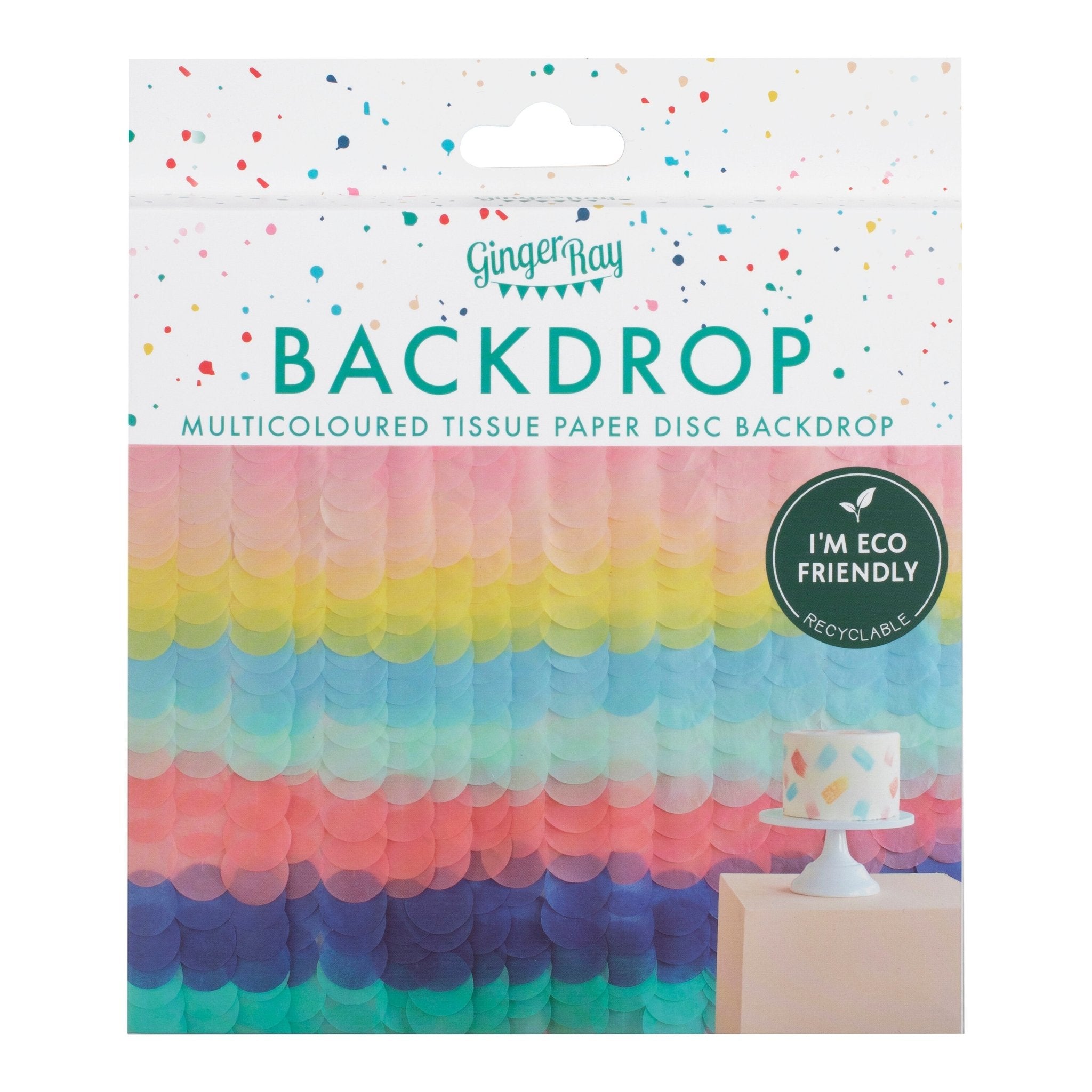 Rainbow Tissue Paper Disc Party Backdrop 